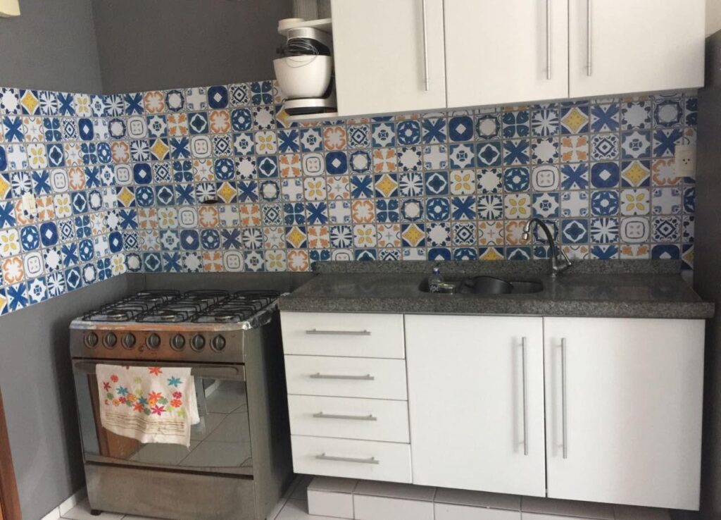 Adesivo de Azulejo para Cozinha Azul Real Ladrilho Hidráulico