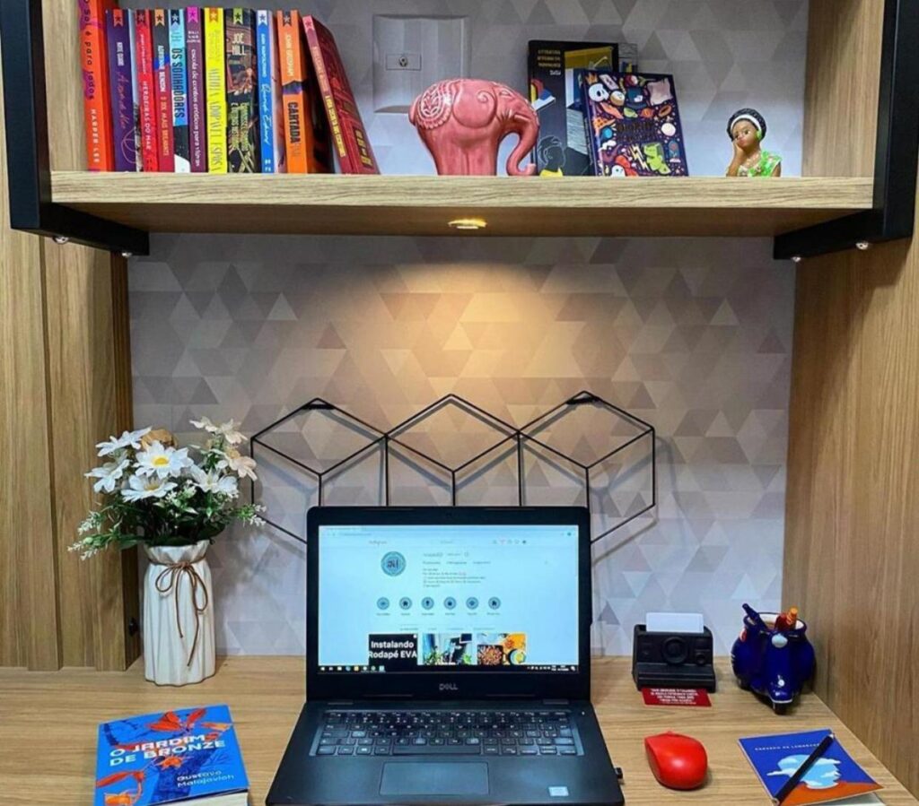 Papel de parede-Decoração Home office-escritório-papel adesivo-Defacile-vibe-conforto-papel abstrato-decorar home office